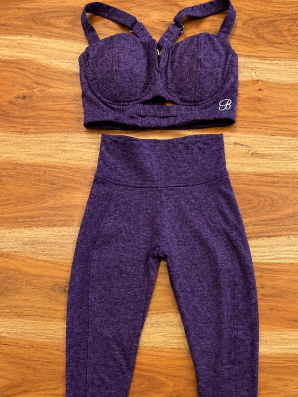 Bombshell Sportswear Purple Heather Sports Bra & Leggings Set XS